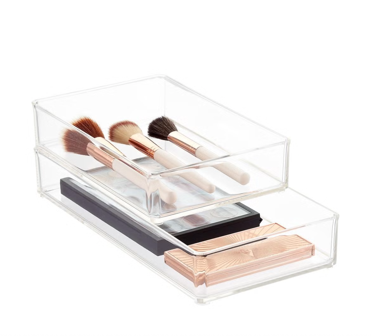 Clear bathroom drawer organizer